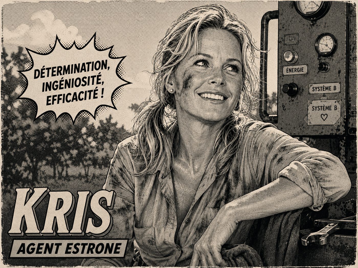 Kris, agent Estrone, en mécanicienne